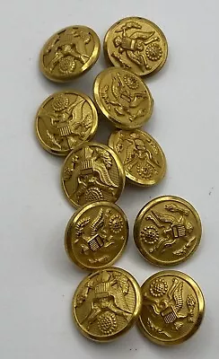 Military Dress Uniform Buttons Waterbury Button Co. Vintage Lot Of 10 WW11-small • $3.32