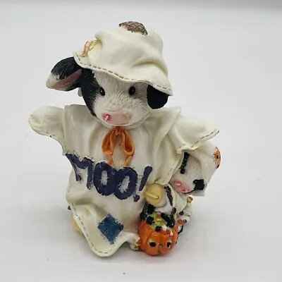 Mary Moos Peek-A-Moo!  Ghost Cow WIth Baby Figure Trick Or Treat 185736 • $14