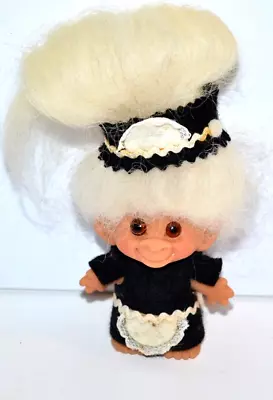 Vtg 1960s Troll 4  Doll C64 Yellow White Hair & Brown Eyes Hair Long • $47