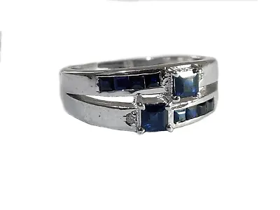 Mens Sapphire Band Natural Sapphire Band 2.5 Ct Sapphire Promise Ring 925 Silver • $71.60