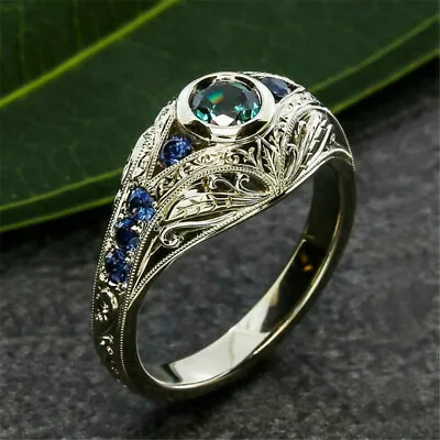 Women Elegant Cubic Zircon 925 Silver Ring Wedding Party Jewelry Sz 6-10 • $2.10