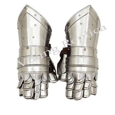 £79.99 • Buy Gloves Knight Medieval Gauntlets Armor Metal Plate Pair