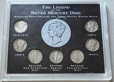 The Legend Of The Silver Mercury Dime Set- 7 90% Mercury Dimes • $18.99