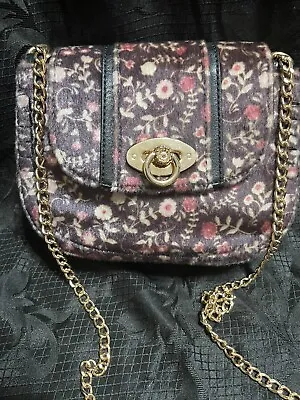 LC Lauren Conrad Burgundy Floral Macaron Stitched Saddle Crossbody Bag • $15