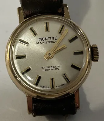 Vintage ‘Montine Of Switzerland’ Ladies Manual Wind Watch • $49.78