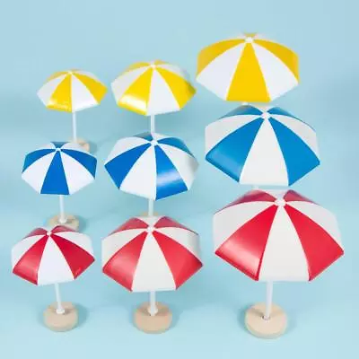3color Beach Sun Mini Umbrella Miniature Pvc Landscape Bonsai Fairy Ornament Mod • $4.83