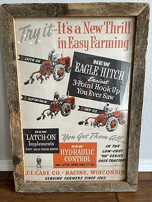 1949 J.I Case VA VAC Tractor Eagle Hitch Dealer Large Poster Display Scarce! • $249.95