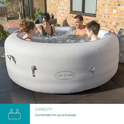 Lay-Z-Spa Vegas Hot Tub 140 AirJet Inflatable Spa With Freeze Shield 4-6 Person • £349.85