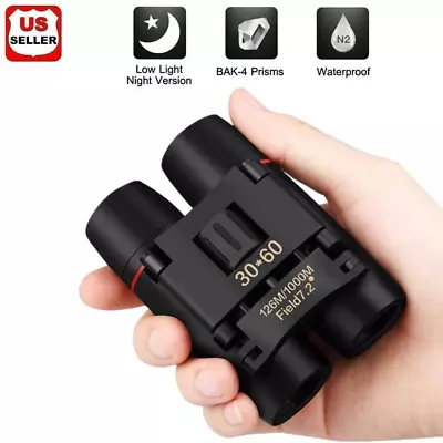 Binoculars 30x60 Zoom Outdoor Travel Compact Folding Telescope Hunting Day/Night • $9.98