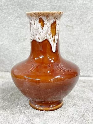 Vintage Drip Glaze Vase Brown Studio Pottery Longton Pottery • £22.99