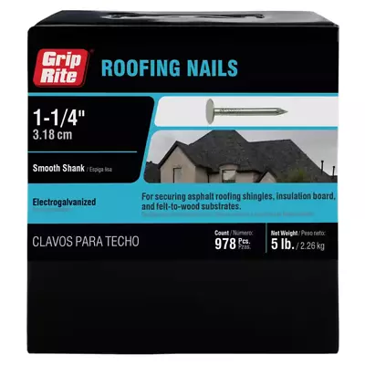 NEW Durable Steel Galvanized Roofing Nails 5 Lbs PACK #11 X 1-1/4 In. Anti-Rust  • $9.99