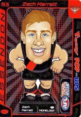 Teamcoach 2016 Footy Pop Ups Card Zach Merrett Essendon • $1