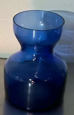 VNTG Cobalt Blue Hyacinth Bulb Forcing Glass Vase Crocus Tulip Narcissus #1 • $29.95