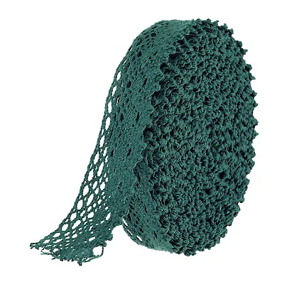 Dark Green 1.1 Inch Wide 10 Yards Cotton Lace Ribbon Lace Trim • $10.83