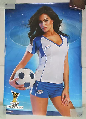 2008 Sexy Girl Beer Poster Miller Lite ~ Latina SOCCER Concacaf Liga Campeones • $8.99