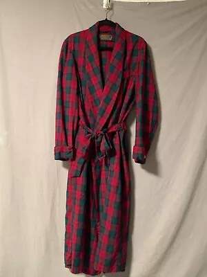 Pendleton Vintage Made In USA 100% Wool Kilgore Tartan Plaid Bath Robe Medium • $39.97