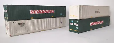 £60 • Buy Set Of Four Bachmann Oo Plastic Modern Container Loads Seawheel Green & Axis