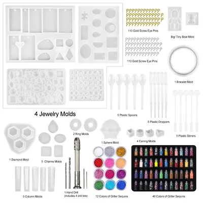 325X DIY Jewelry Mould Crystal Glue Handmade Making Set Resin Silicone Mold Kit • $29.98