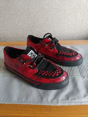 £44.99 • Buy Rare TUK T.U.K  Creeper Sneakers Red Snakeskin Size Uk 4 Gothic Anime Skateboard