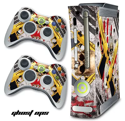 $8.95 • Buy Skin Decal Wrap For Original 1-2-3 Black Xbox 360 Warfare Cod Console GHOSTS OPS
