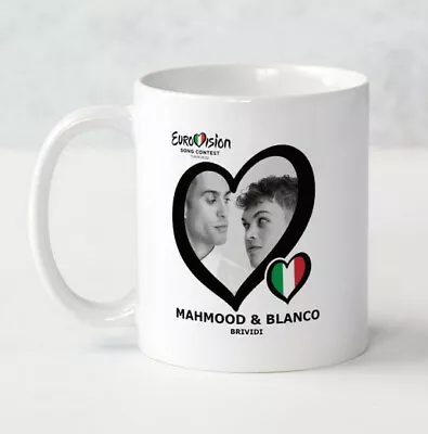 £8.99 • Buy Eurovision 2022 Italy Mahmood & Blanco Brividi Mug Eurovision Party Fathers Gift
