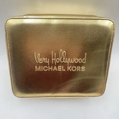 Gold Lame Very Hollywood Michael Kors Gold Lame Square Makeup Box No Handle • $29.95