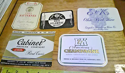 Vintage Lot 5 Labels Engels And Krudwig Wine Co. Sandusky Ohio • $9