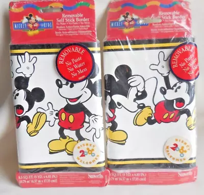 2 Mickey Mouse Kids Removable Self Stick Wall Paper Border Disney 10 Yards • $8.95