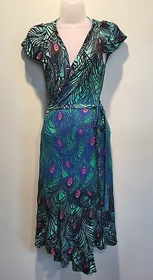 Short Sleeve Peacock Midi Wrap Dress Matthew Williamson For H&M Size S • $21.99