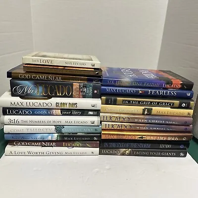 Max Lucado Books Lot Of 19 - Fearless Facing The Giants God Came Near And More • $39.99