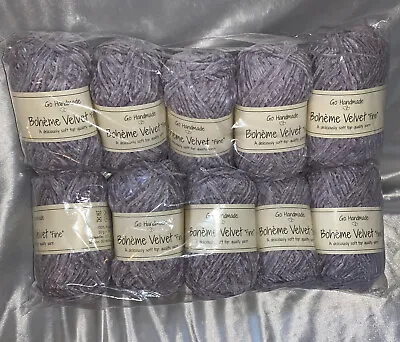 Go Homemade Bohème Velvet Super Soft Yarn #17681 Lavender Purple Lot Of 5 Skeins • $29.99