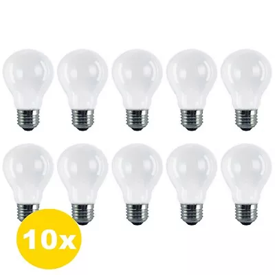 40w Light Bulbs Incandescent E27 GLS Dimmable Screw Cap Frosted Pearl Bulbs X 10 • £9.99