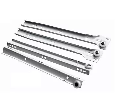 Metal Roller Bottom Fix Drawer Runners All Sizes 250mm-600mm White • £0.99