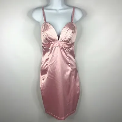 Vintage 90s Versus Gianni Versace Pink Satin Cutout Cocktail Slip Dress Sz 2/4  • $823.50