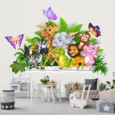 £5.87 • Buy Removable Animals Print Wall Stickers Jungle Party Kids Room Nursery  Decals