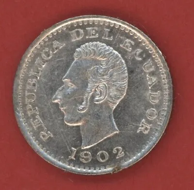 Ecuador  1/2  Decimo  1902 Lima  Km 55.1  Xf-au. • $20.25