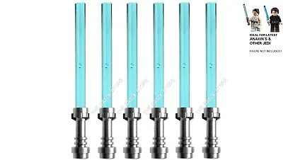 6 X Official Lego - Star Wars Lightsabers - Metallic / Trans Blue - Fast - New • £3.49