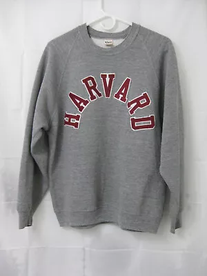 VTG 70s Harvard Tri-Blend Rayon Heather Gray Raglan Crewneck Sweatshirt Size XL • $50.15