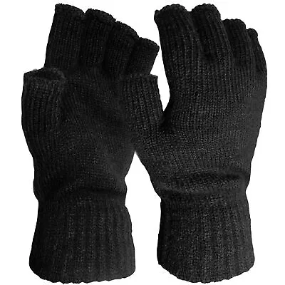 £3.69 • Buy Thermal FINGERLESS GLOVES Unisex Mens Women Knitted Warm Winter Half Finger COZY