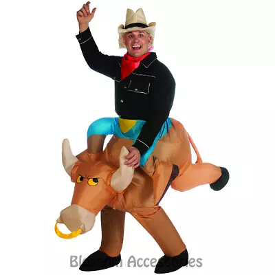 Inflatable Bull Rider Cowboy Mens Costume • $70.45