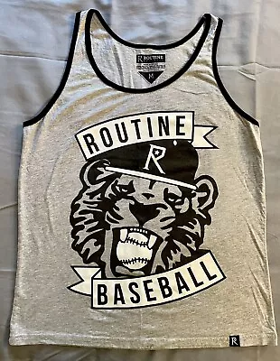 Men’s Routine Baseball Ringer Tank Top Sleeveless Shirt Medium Tiger Graphic • $5