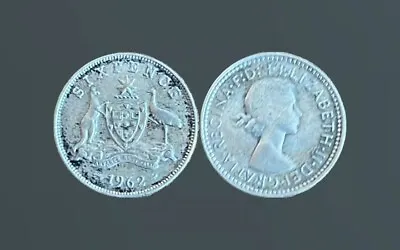 £3 • Buy 1962 Australia Six Pence Silver Coin