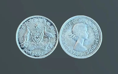 £3 • Buy 1962 Australia Six Pence Silver Coin