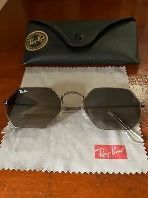 $89 • Buy Rayban Sunglasses Octagonal Classic Polished Gunmetal Frame Grey Lenses 