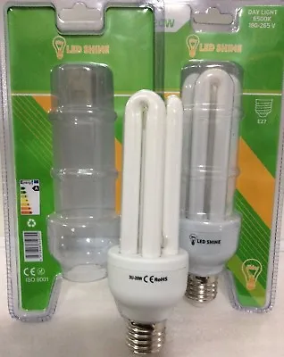 20W=100W 3U Day LightCFL Lightbulb Energy Saving Bulb E27 .TWO LAMPS £6.99 • £6.99