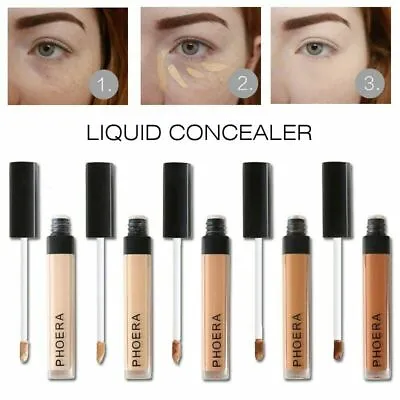 £3.89 • Buy Phoera Full Coverage Matte Liquid Foundation Concealer Makeup Under Eye Coverage