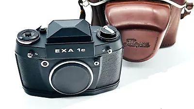 EXA 1c Exa Black M42 Made In GDR  W/ Penta Prism Leather Case • $155