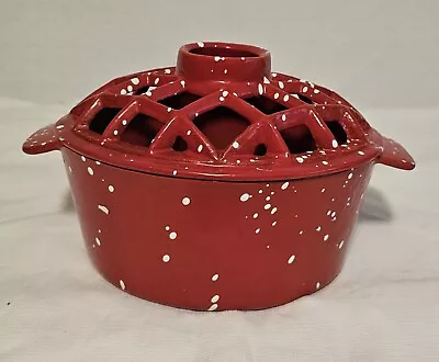 House Warming Cast Enamel Steamer Red Lattice Cast Iron • $49.99