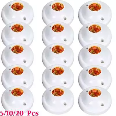 5-20Pcs Light Bulb Pendant Lamp Holder Screw Cap Socket Round Fixing Base Home • $6.59