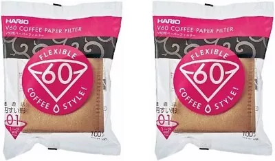 Hario V60 Paper Coffee Filters Single Use Pour Over Cone Filters Size 01 Natural • $34.99